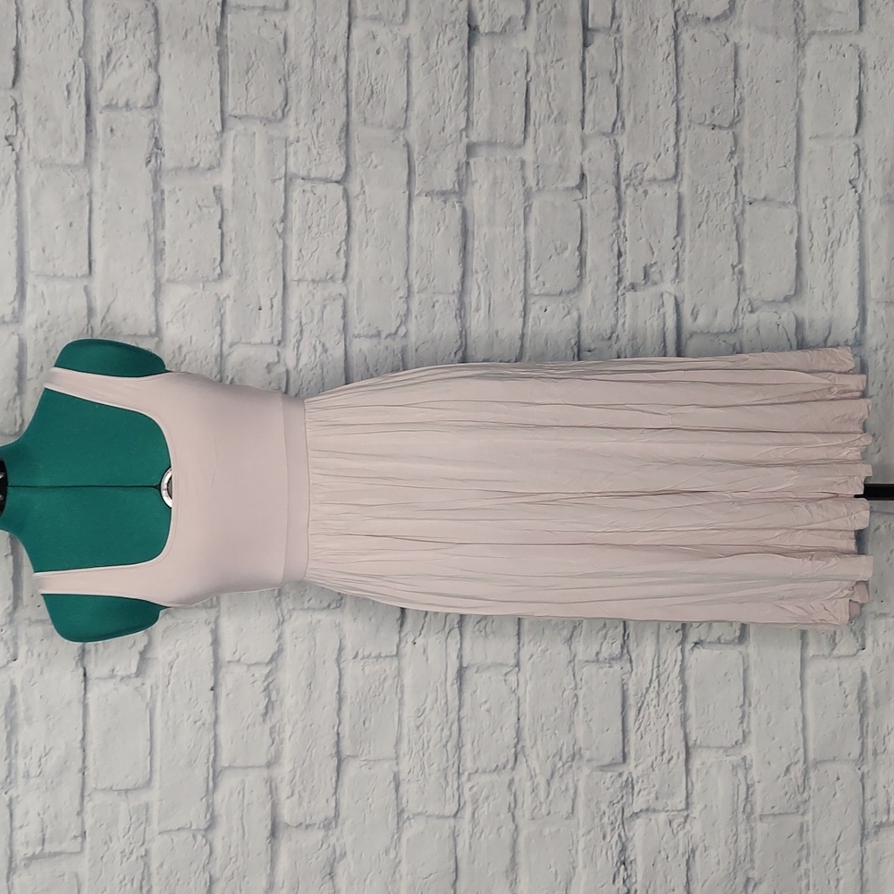 Wilfred womens Blush Pink sleeveless gathered waist midi dress sz XS